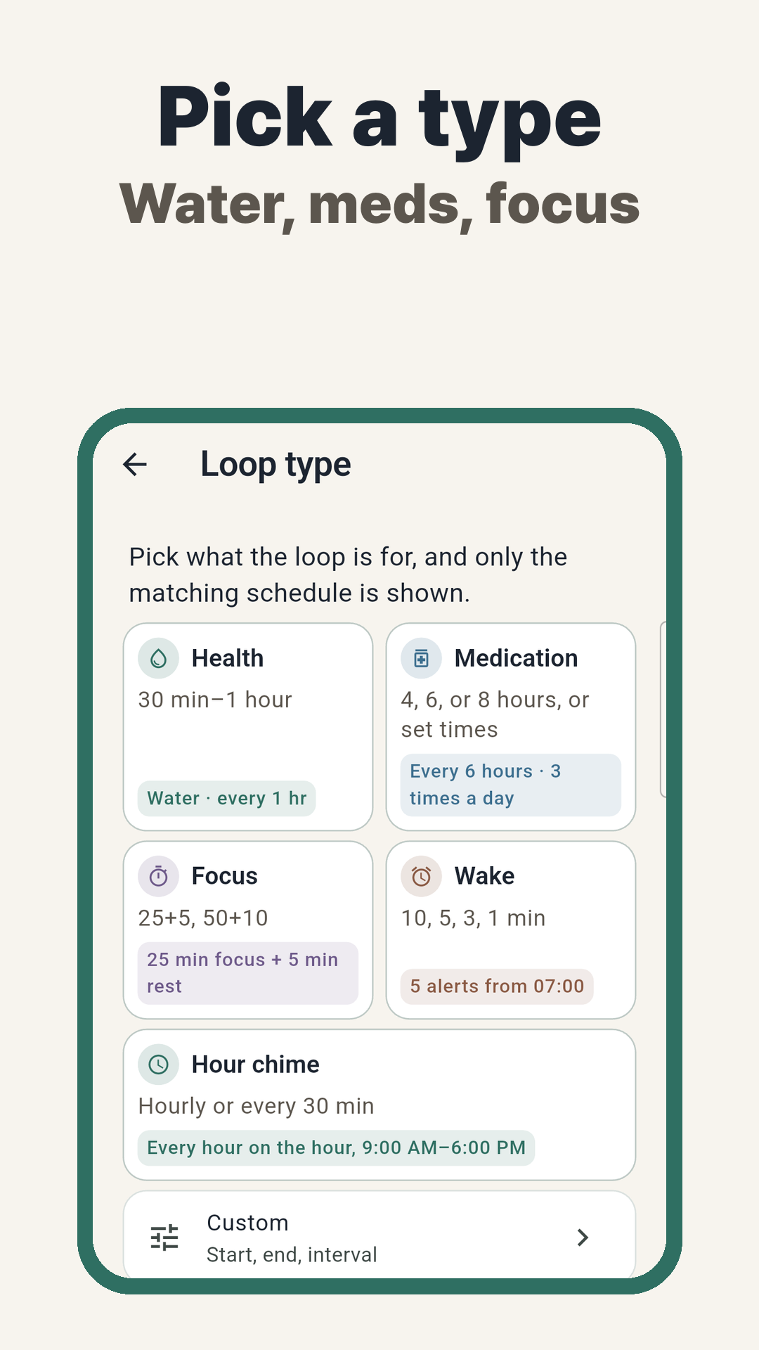 Choosing a loop type